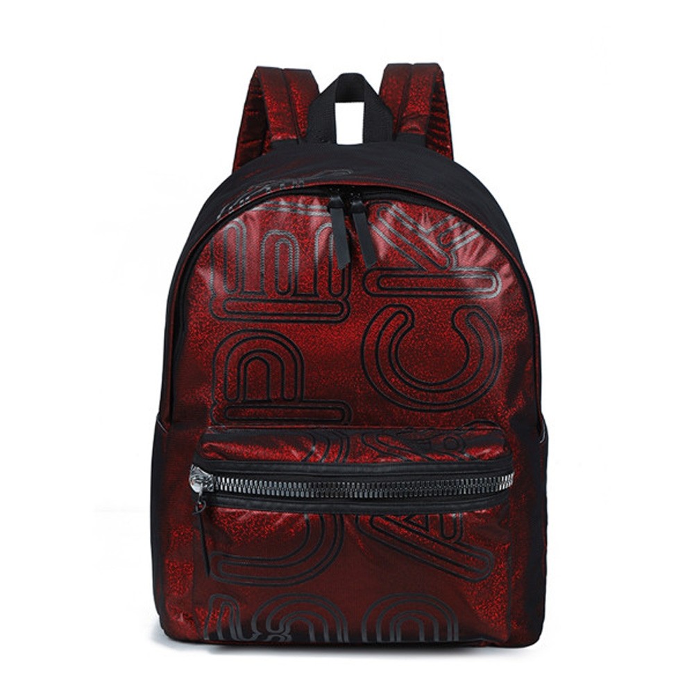 Ghiozdan adolescenti, inaltime 39 cm, sectiune laptop, baza intarita, visiniu-negru - imagine 5